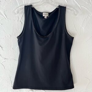 Cleo Tank Top With Embellished Beaded Neckline Size Small